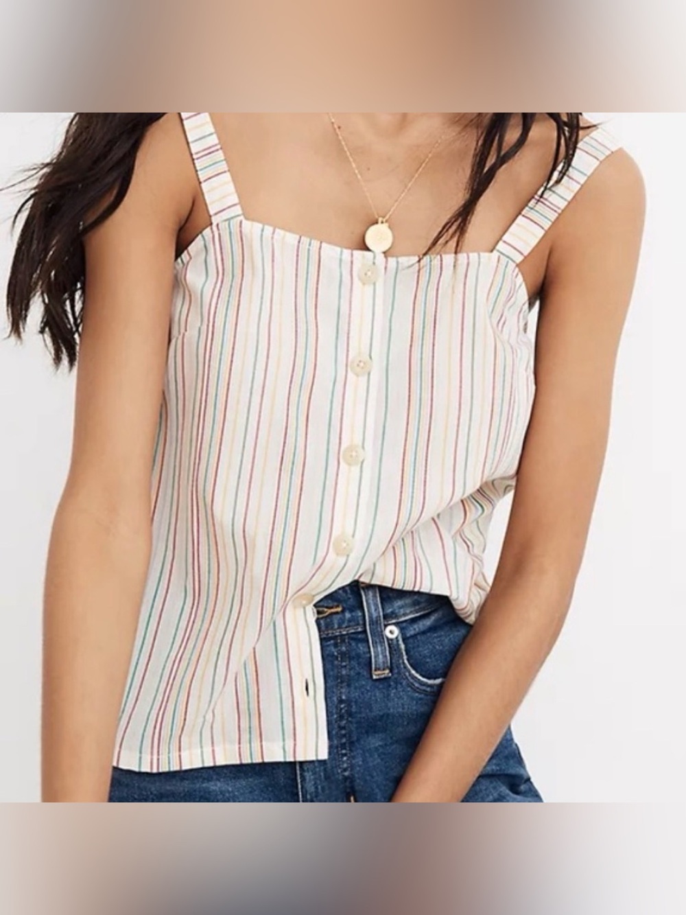 Madewell button front sleeveless tank size small